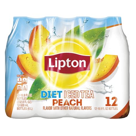 Lipton Diet Peach Iced Tea 169 Fl Oz 24 Bottles