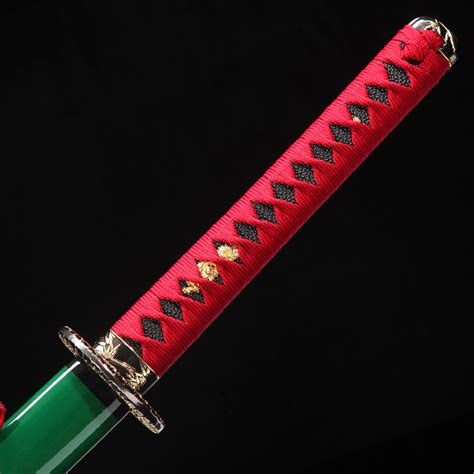 Handmade Pattern Steel Red Blade Real Japanese Katana Samurai Sword