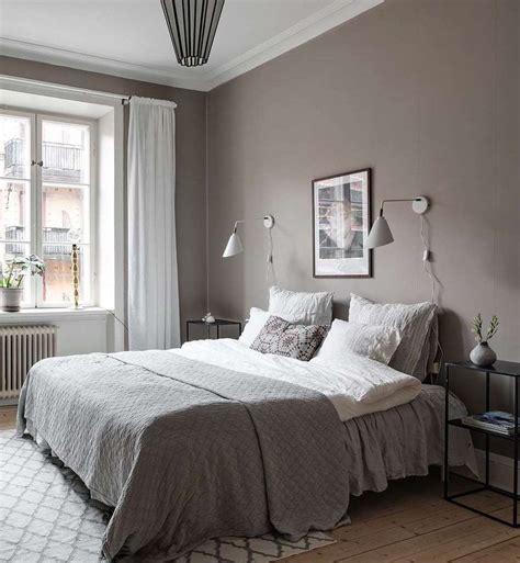 Select warm bedroom colors, yellow, orange or red paint colors and analogous color combinations, inspired by middle eastern and mediterranean spices. Bedroom in warm grey | Gray bedroom walls, Warm grey walls ...
