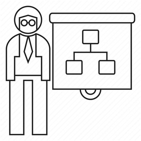 Diagram Man Office Organization Chart People Present Worker Icon