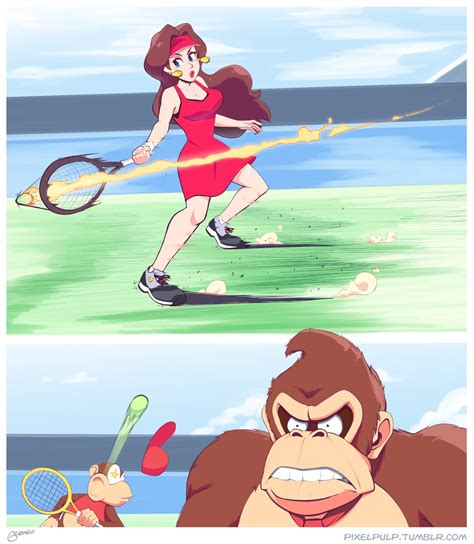 Donkey Kong Pauline Diddy Kong And Tennis Pauline Mario And More Drawn By Letitmelo