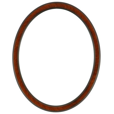 Oval Frame In Vintage Cherry Finish Simple Red Wooden Picture Frames