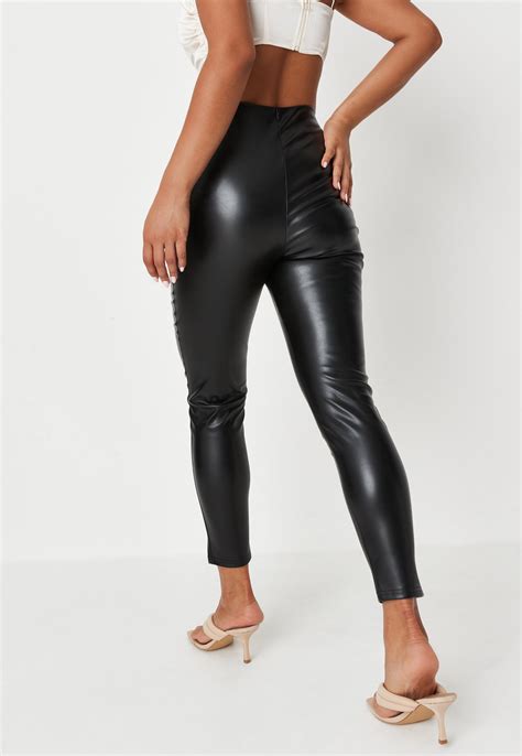 Black Faux Leather Leggings Missguided