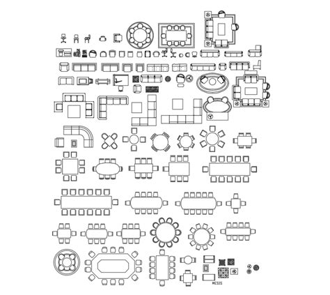 Table Chair Cad Blocks