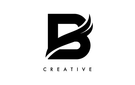 Letter B Logo Icon Design With Swoosh And Creative Curved Cut Shape