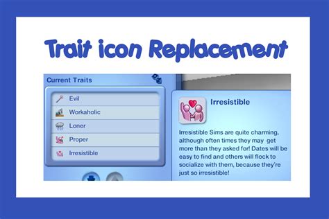 Sims Traits Icons