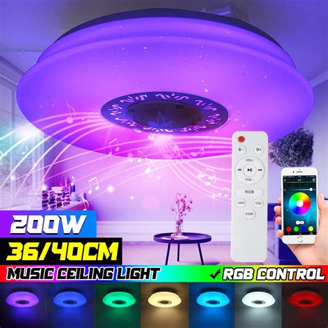 200w 40cm 256 Rgb Dimmable Music Ceiling Light App Bluetooth Music