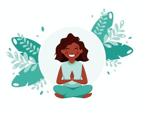 Little Black Girl Meditating Childrens Healthy Lifestyle Yoga