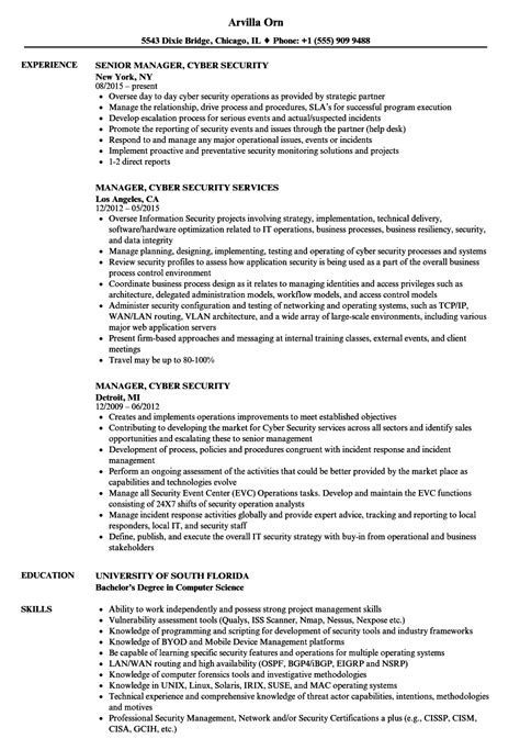 • vetted for security clearance on high priority issues pertaining to national defense. Cyber Security Resume Example - Resume Template Database