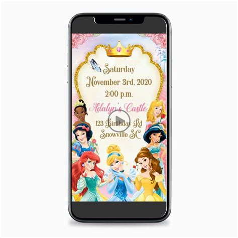 Disney Princesses Video Invitation Easy Inviting