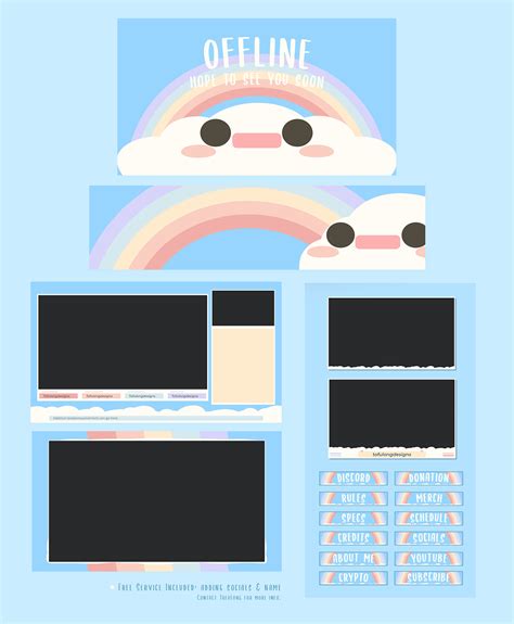 Cute Simple Cloud Twitch Overlay Stream Package On Behance