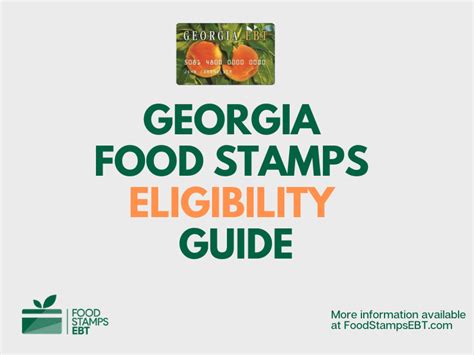 To apply for this program, fill out the application and make an appointment to speak with a representative at your local county office. Georgia Food Stamps Eligibility Guide - Food Stamps EBT