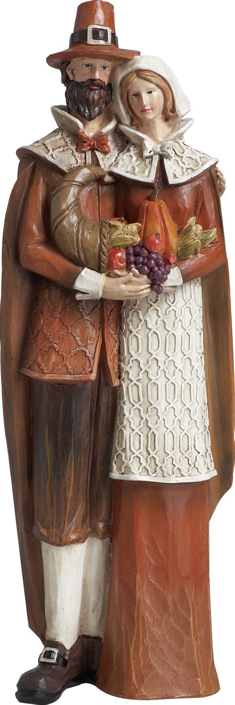 Transpac Imports Inc Harvest Pilgrim Couple Figurine Pilgrim