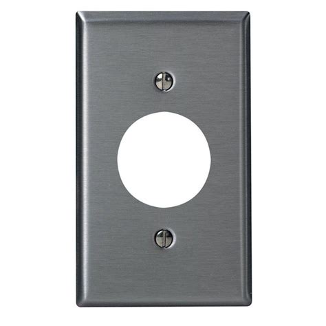 Oversized stainless steel duplex receptacle covers. Leviton 1-Gang Standard Size Stainless Steel Wall Plate ...