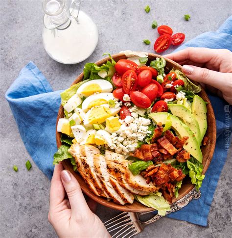 Keto Cobb Salad And Homemade Ranch Dressing The Chunky Chef
