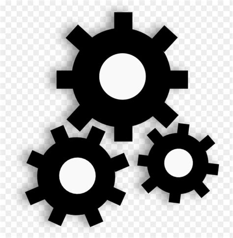 three black gears on a white background