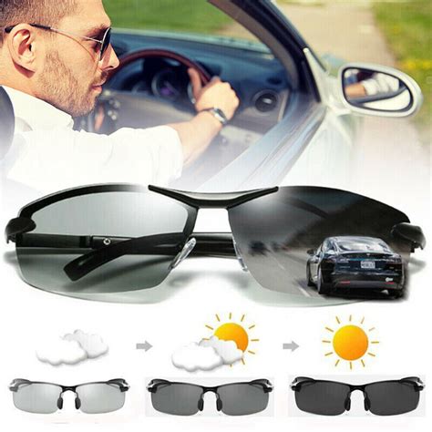 Polarized Photochromic Sunglasses Mens Uv400 Driving Transition Lens Sunglasses Ebay