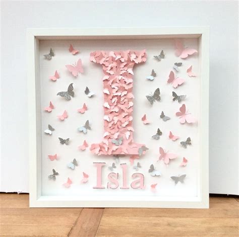 Pastel Pink Butterflies Letters Personalised Name Alphabet Etsy