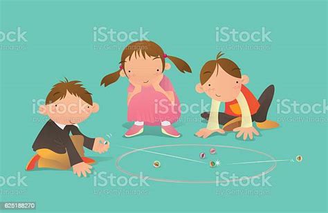Kids Playing Marbles Game Stock Illustration Download Image Now