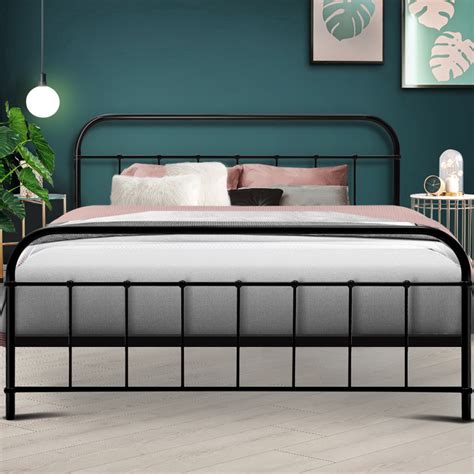 Artiss Queen Size Metal Bed Frame   Black
