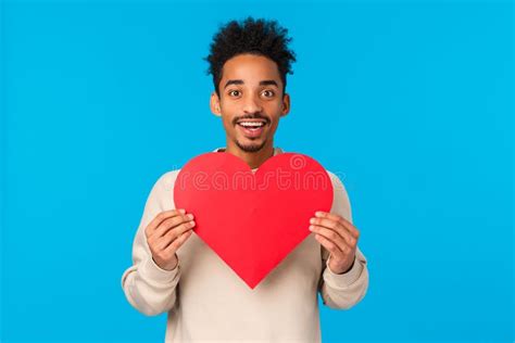 Passionate And Excited African American Guy In Love Giving His Heart To