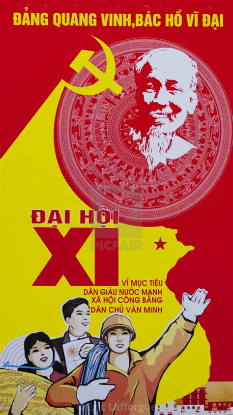 Propaganda Poster Of The Communist Party Hanoi Vietnam