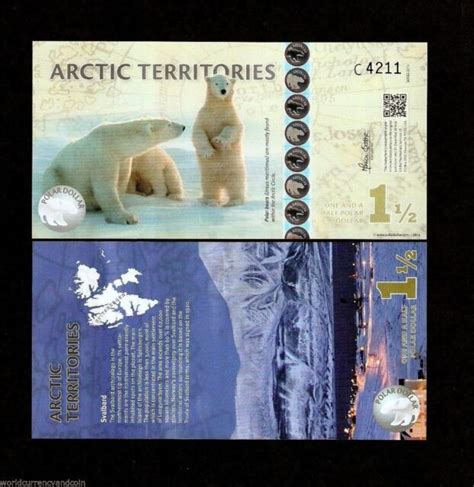 Paper Money World Arctic Territories Dollar Polymer UNC Polar Bear Coins Paper