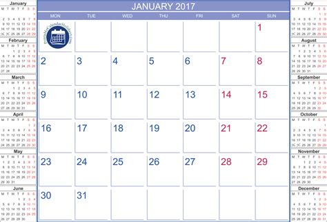 printable calendar january 2017 printable calendar template 2020 2021