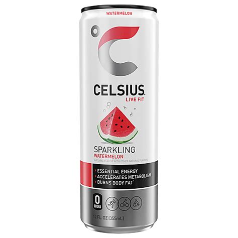 Celsius Energy Drink Watermelon Sparkling 12 Fl Oz Beverages