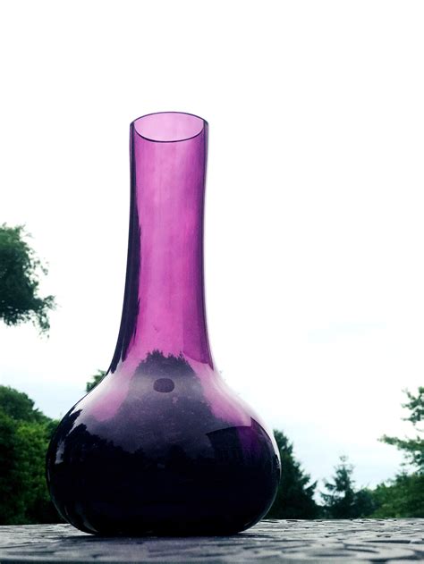 Artisan Handmade Dark Purple Blown Glass Vase Using Etsy