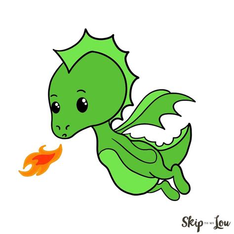 Easy Cute Dragon Drawing