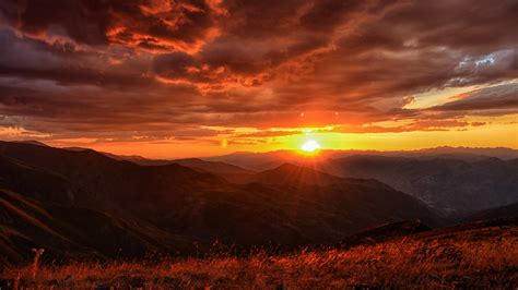 Sunset Landscape Mountains Clouds 4k Sunset Wallpapers Nature