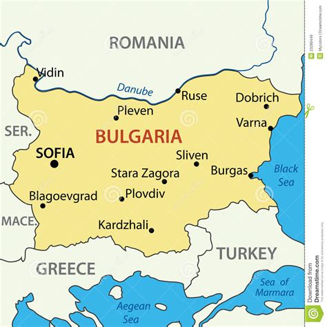 Kaart - Republiek Bulgarije Vector Illustratie ...