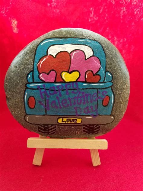 Valentine truck #Clovisrocks #paintedrocks #rocks # ...