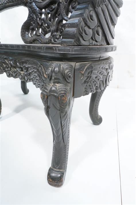Sold Price Carved Chinese Dragon Bench Settee Carved Figura