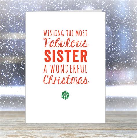 Fabulous Sister Christmas Card By Loveday Designs