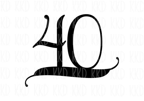 40 Svg 40 Sign Forty Sign Forty Svg 40th Birthday Sign Etsy Canada