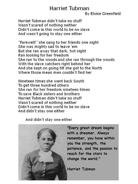 Harriet Tubman Underground Railroad Language And Poem