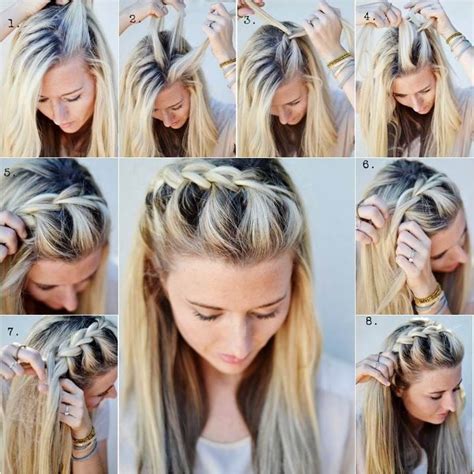 Next, curl your hair before braiding. DIY Half Up Side French Braid Hairstyle - Simple-to-Follow ...