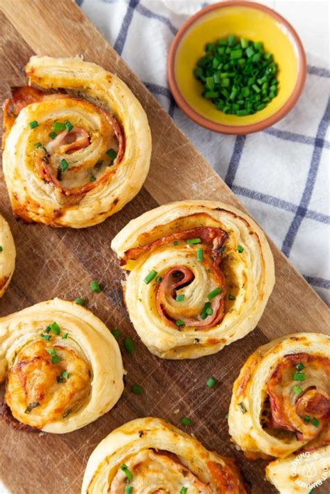 Ham And Cheese Puff Pastry Appetizer Cooking On The Front Burner