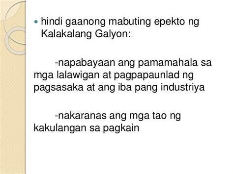 Check spelling or type a new query. Limang Hindi Mabuting Epekto Ng Kalakalang Galyon