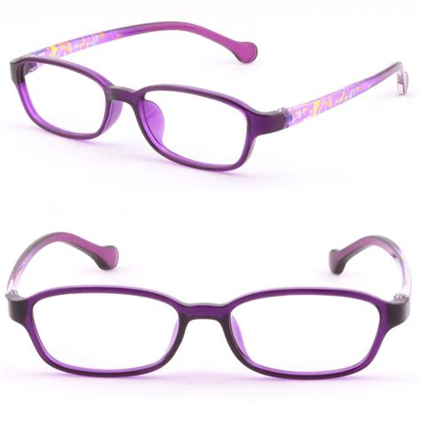 Small Women Girls Tr90 Memory Plastic Frame Bendable Prescription Glasses Purple Prescription