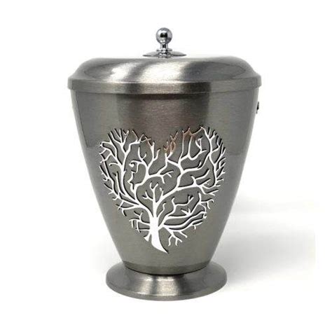Silver Metallic Urn Tree Of Life Aesthetic Urns Best Quality Urns
