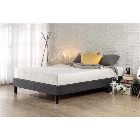 I purchased this bed after noticing all of the positive reviews. Zinus Essential King Upholstered Platform Bed Frame-HD-EFPB-K - The Home Depot