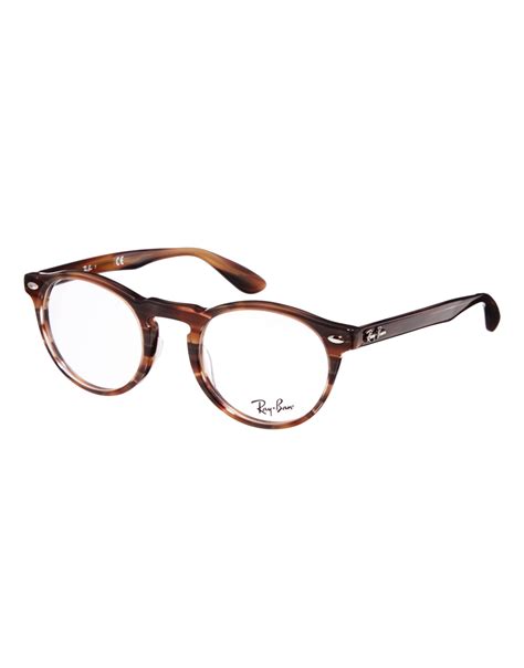 Lyst Ray Ban Round Glasses In Brown