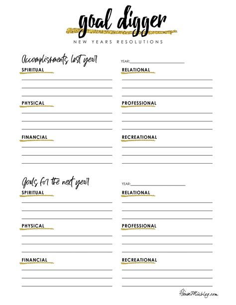 New Year Resolutions Worksheet House Mix