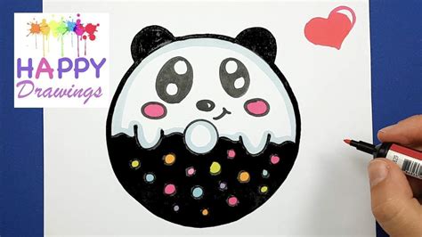 Happy Drawings How To Draw And Color Cute Baby Panda Donut
