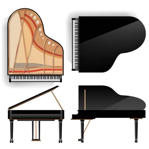 Grand Piano Vector Design Images Grand Piano Set Vector Realistic