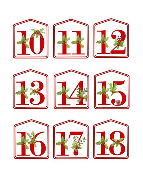 Printable Christmas Numbers 1 25