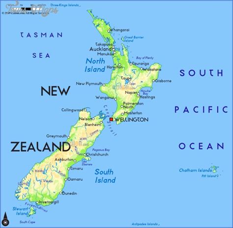 New Zealand On A Map Of The World